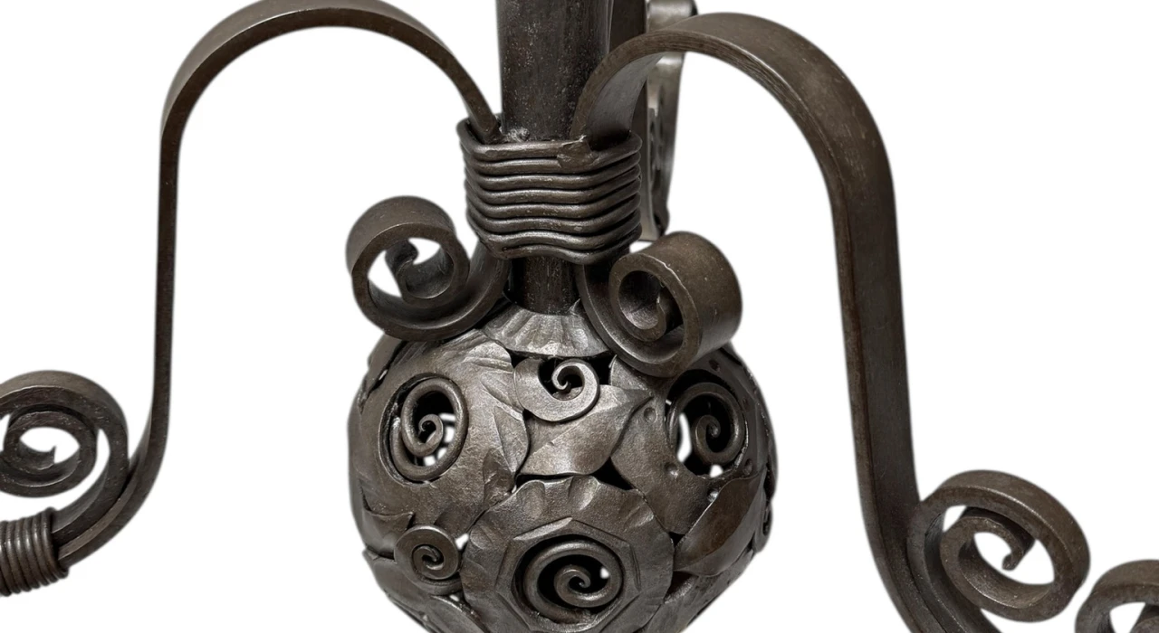 Art Deco Amsterdamse School Floor Lamp by Amsterdamsche Kunstsmederij, 1920s